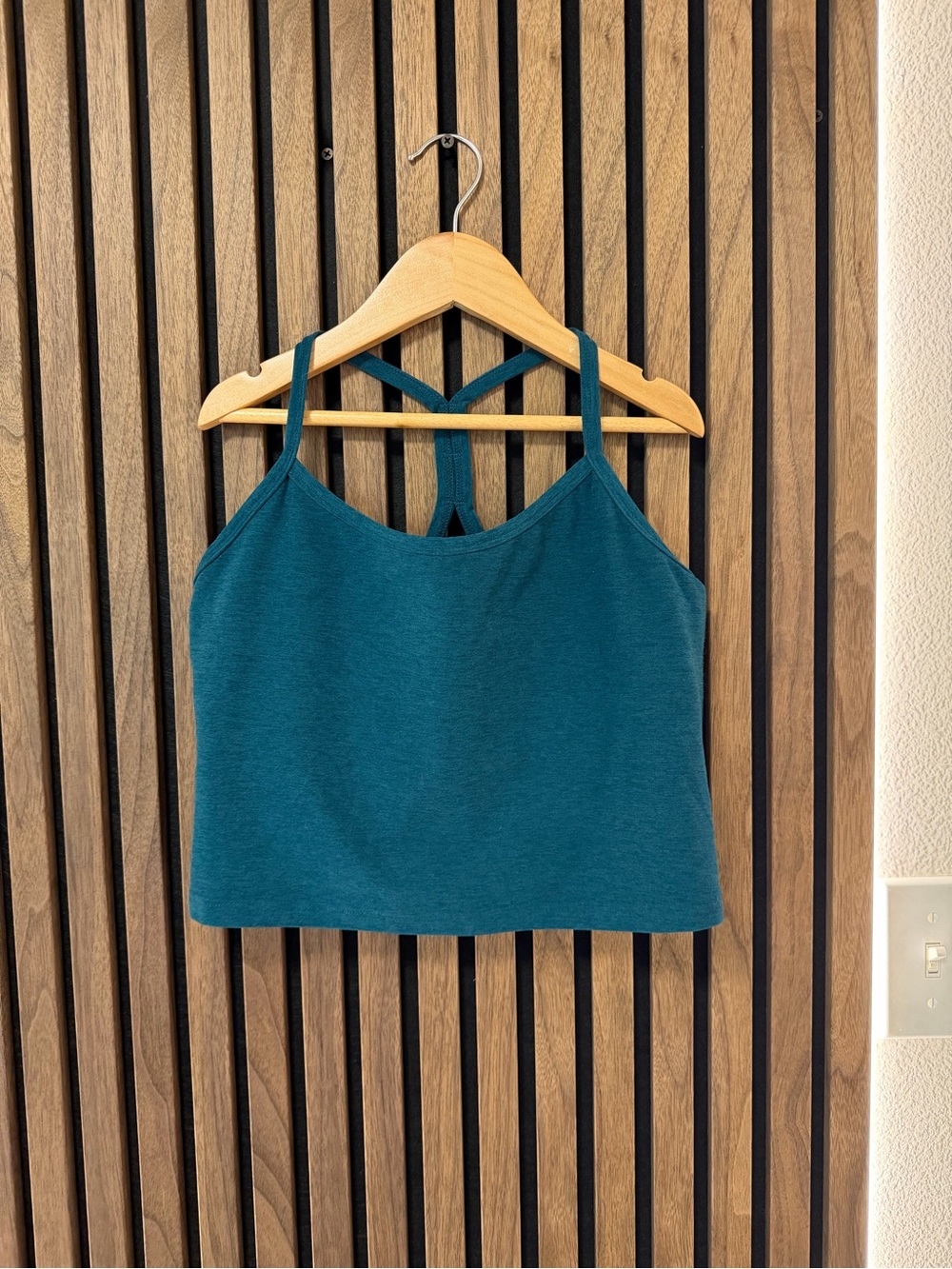 Beyond Yoga Teal Strappy Cropped Camisole